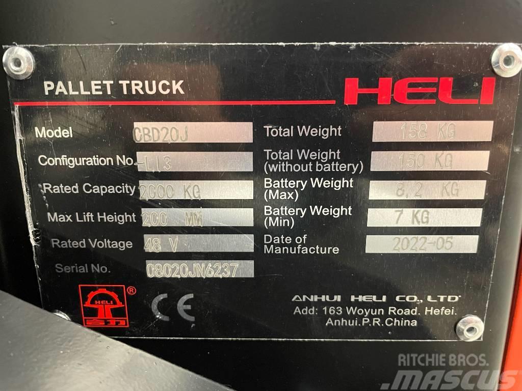 Heli CBD20J-LI3 - 2,0 tonns palletruck (PÅ LAGER) Lavtløftende truck