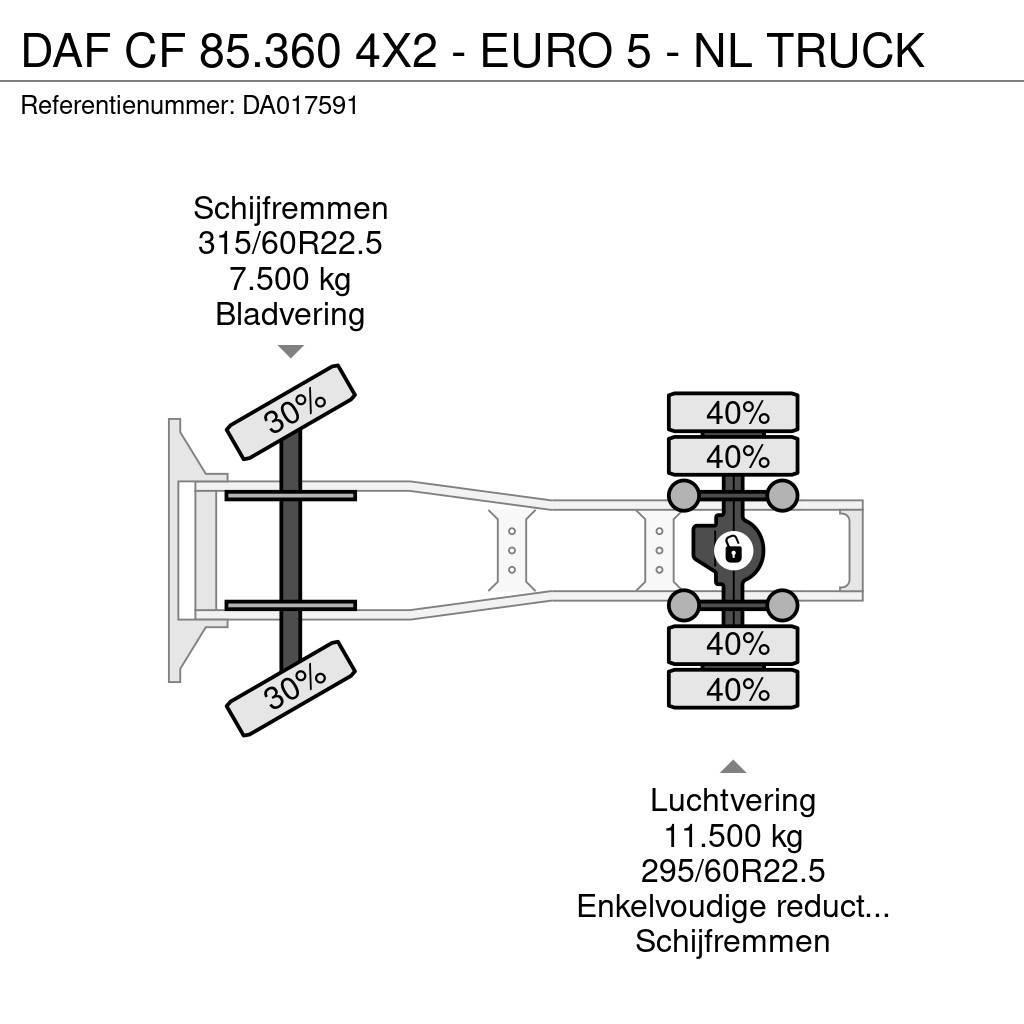 DAF CF 85.360 4X2 - EURO 5 - NL TRUCK Trekkvogner