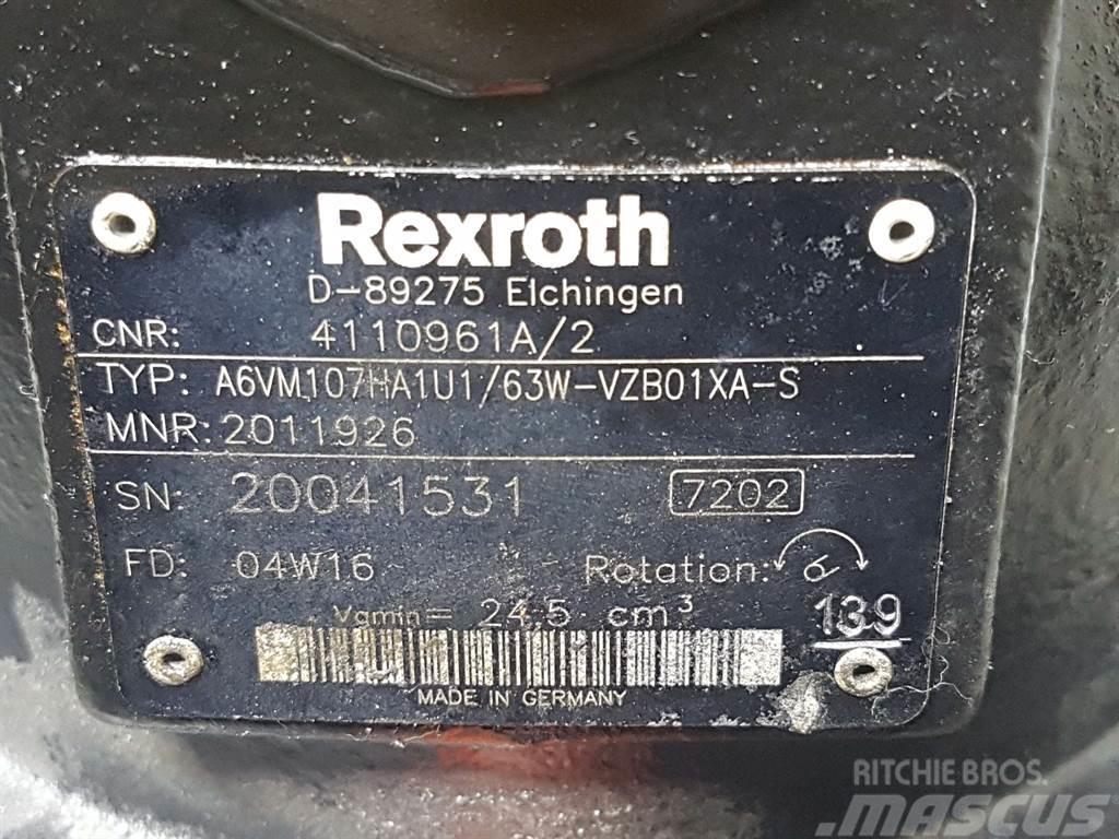 Ahlmann AS50-4110961A-Rexroth A6VM107HA1U1/63W-Drive motor Hydraulikk