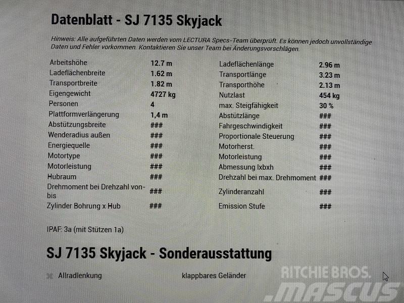 SkyJack SJ 7135 *12,7 Meter*Diesel*4x4* Sakselifter