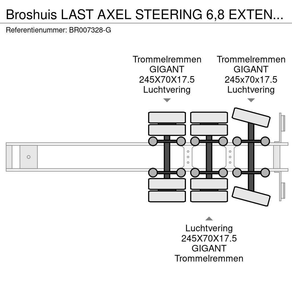 Broshuis LAST AXEL STEERING 6,8 EXTENDABLE Brønnhenger semi