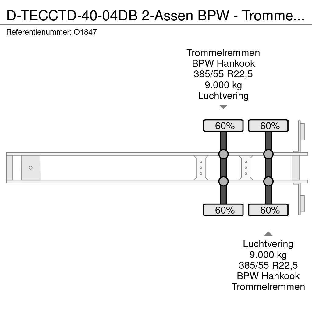 D-tec CTD-40-04DB 2-Assen BPW - Trommelremmen - Combi Do Containerchassis Semitrailere