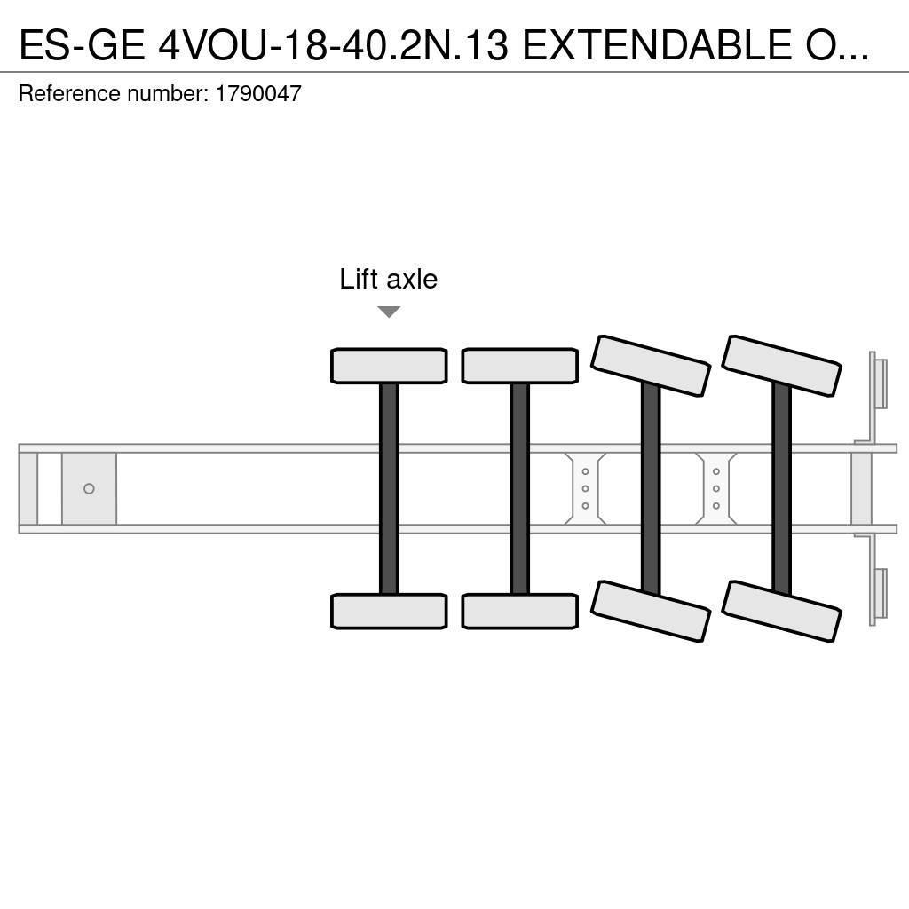 Es-ge 4VOU-18-40.2N.13 EXTENDABLE OPLEGGER/TRAILER/AUFLI Planhengere semi