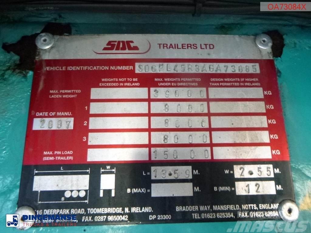 SDC Stack - 3 x platform trailer 13.6 m / 39 t Planhengere semi