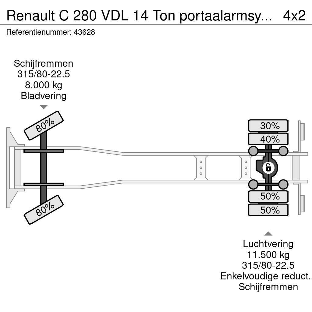 Renault C 280 VDL 14 Ton portaalarmsysteem Liftdumper biler