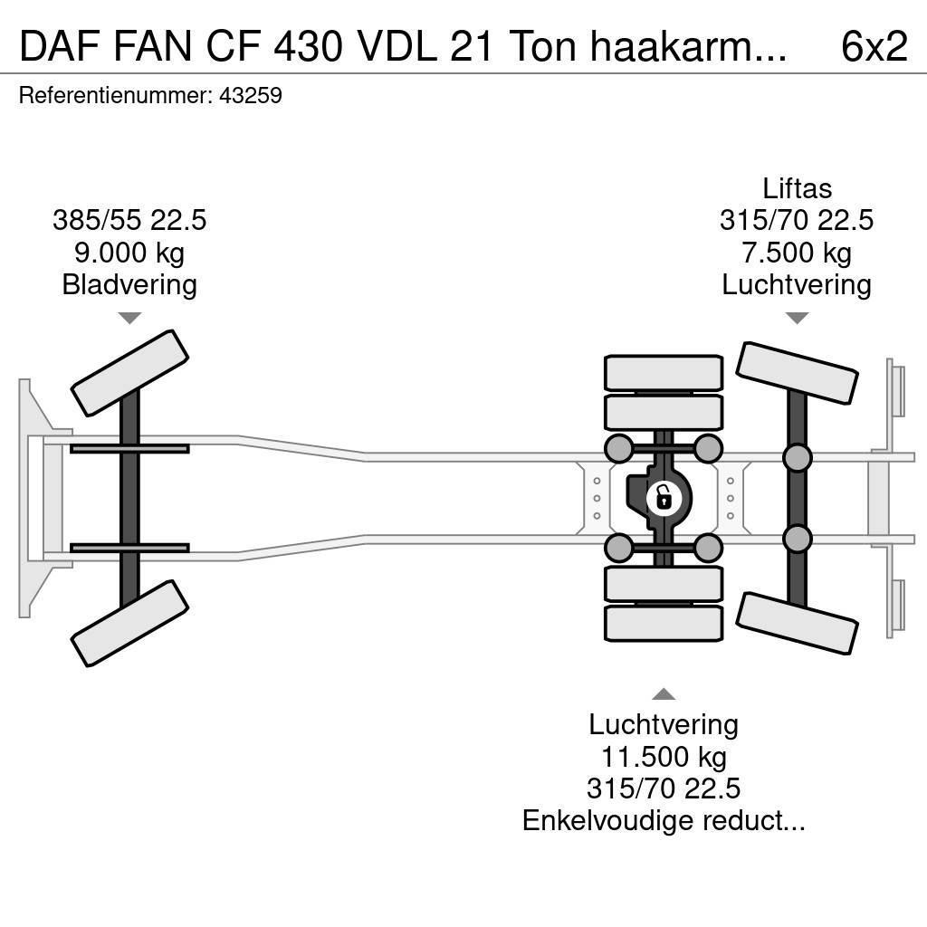 DAF FAN CF 430 VDL 21 Ton haakarmsysteem Krokbil