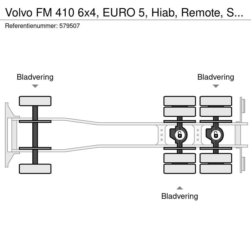 Volvo FM 410 6x4, EURO 5, Hiab, Remote, Steel suspension Planbiler