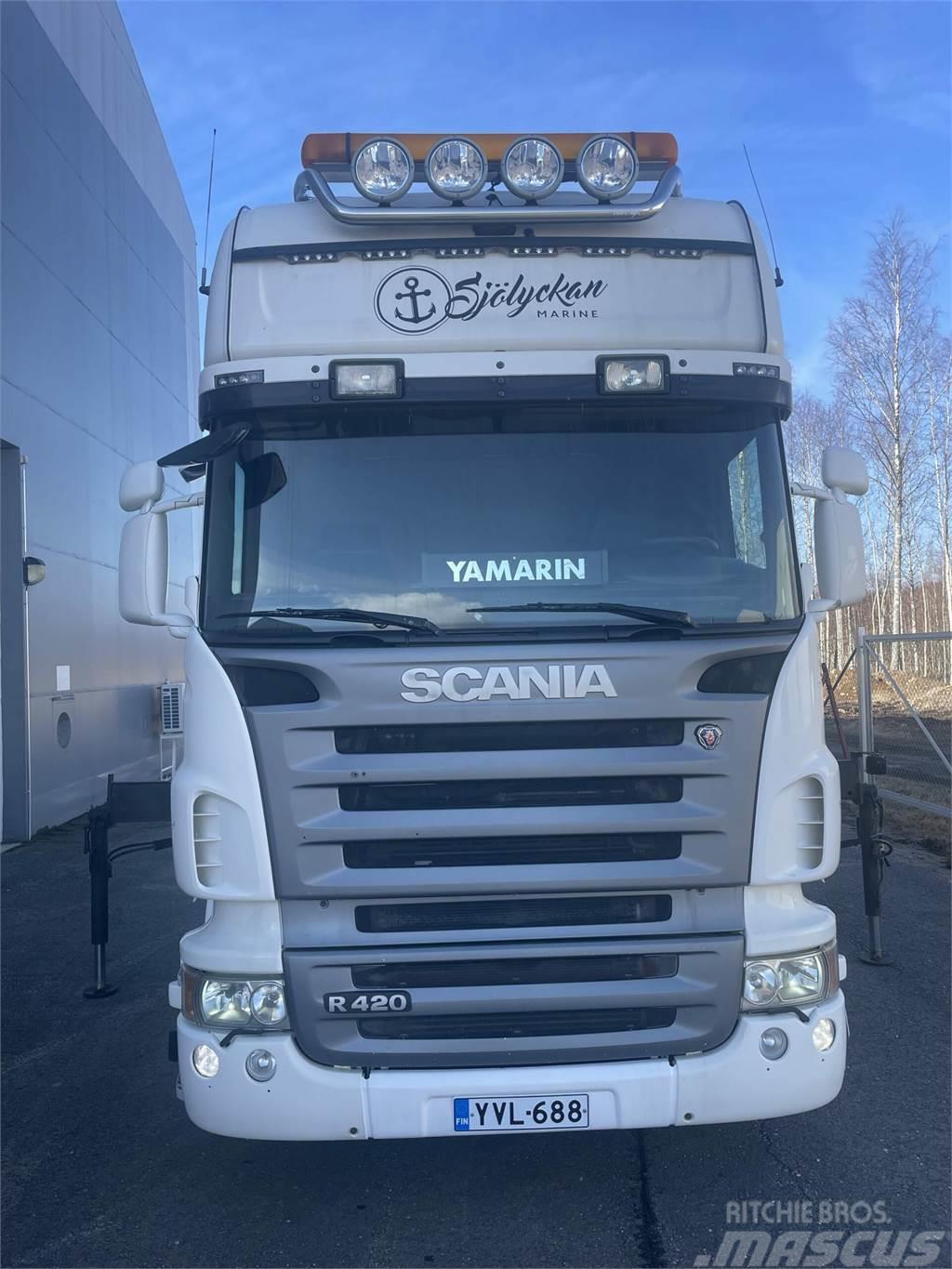 Scania R 420 4x2-3700 Topline + PM 12.5 S nosturi radioll Kranbil