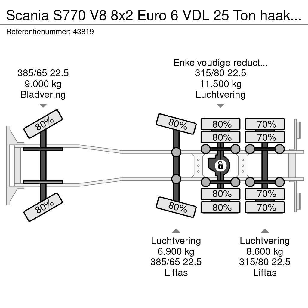 Scania S770 V8 8x2 Euro 6 VDL 25 Ton haakarmsysteem Just Krokbil