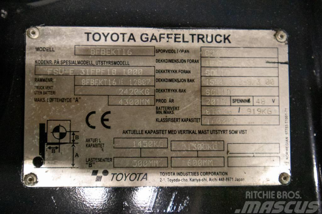 Toyota 8FBEKT16, välutrustad motviktstruck m nytt batteri Elektriske trucker