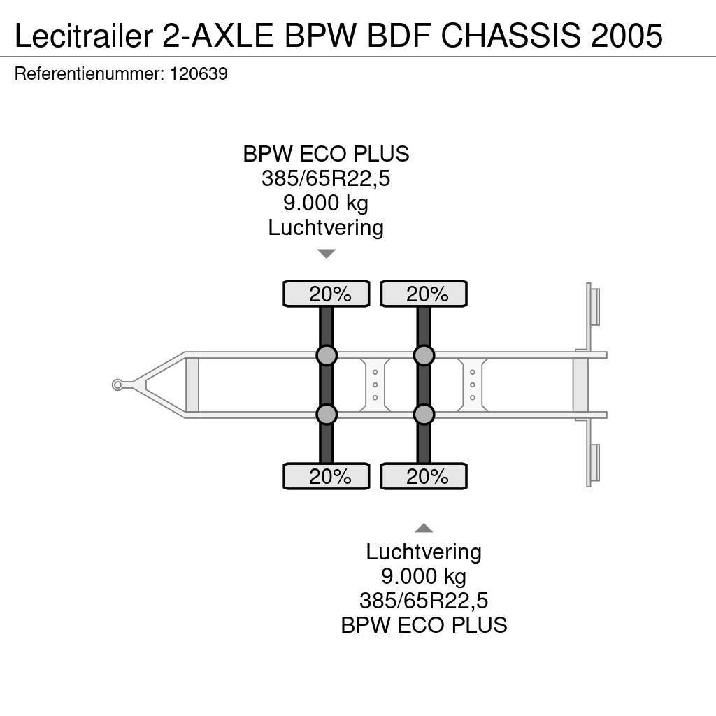 Lecitrailer 2-AXLE BPW BDF CHASSIS 2005 Vekselflak-henger
