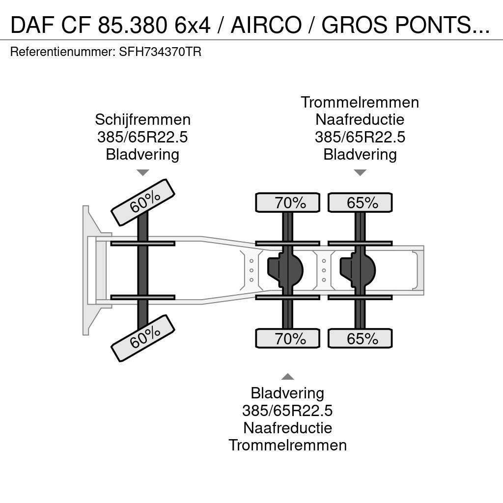 DAF CF 85.380 6x4 / AIRCO / GROS PONTS - BIG AXLES / L Trekkvogner