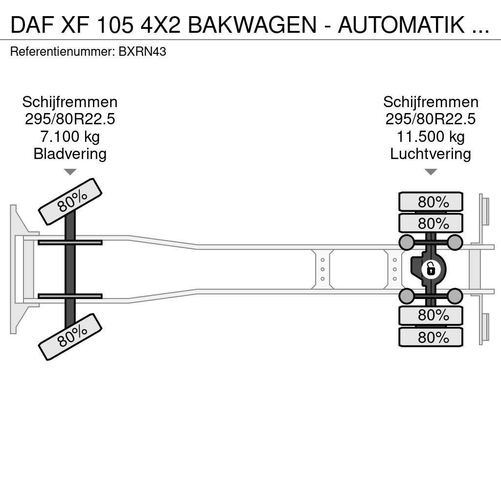 DAF XF 105 4X2 BAKWAGEN - AUTOMATIK - LESAUTO - LOW MI Skapbiler