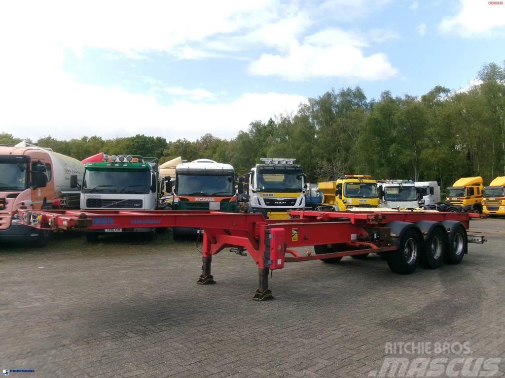 Asca 3-axle container trailer 20-40-45 ft + hydraulics Containerchassis Semitrailere