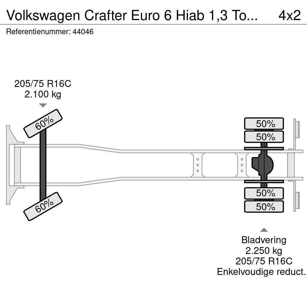 Volkswagen Crafter Euro 6 Hiab 1,3 Tonmeter laadkraan Kipper Tippbil