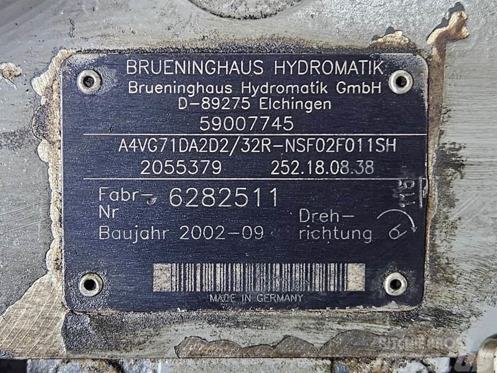 Brueninghaus Hydromatik A4VG71DA2D2/32R-Drive pump/Fahrpumpe Hydraulikk