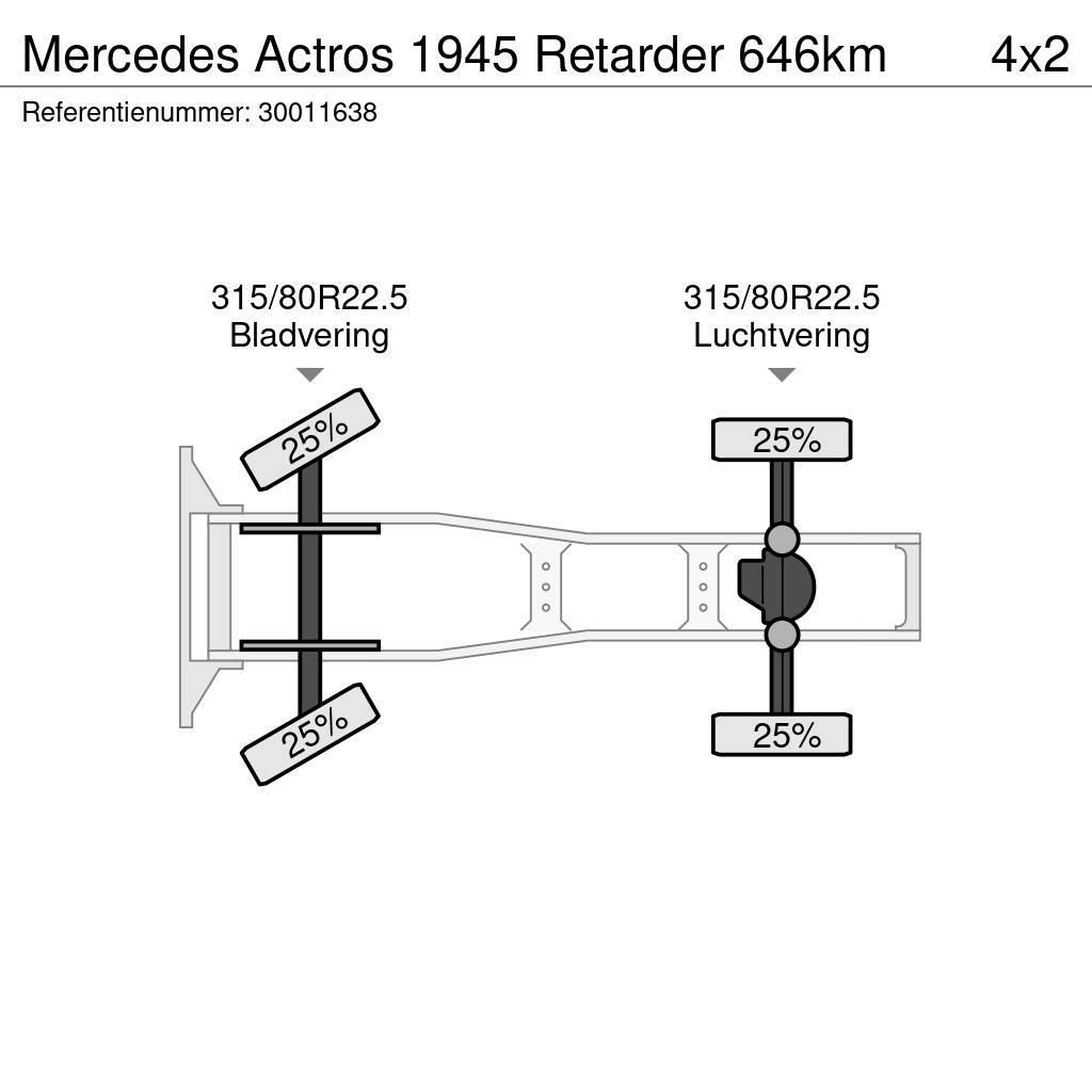 Mercedes-Benz Actros 1945 Retarder 646km Trekkvogner