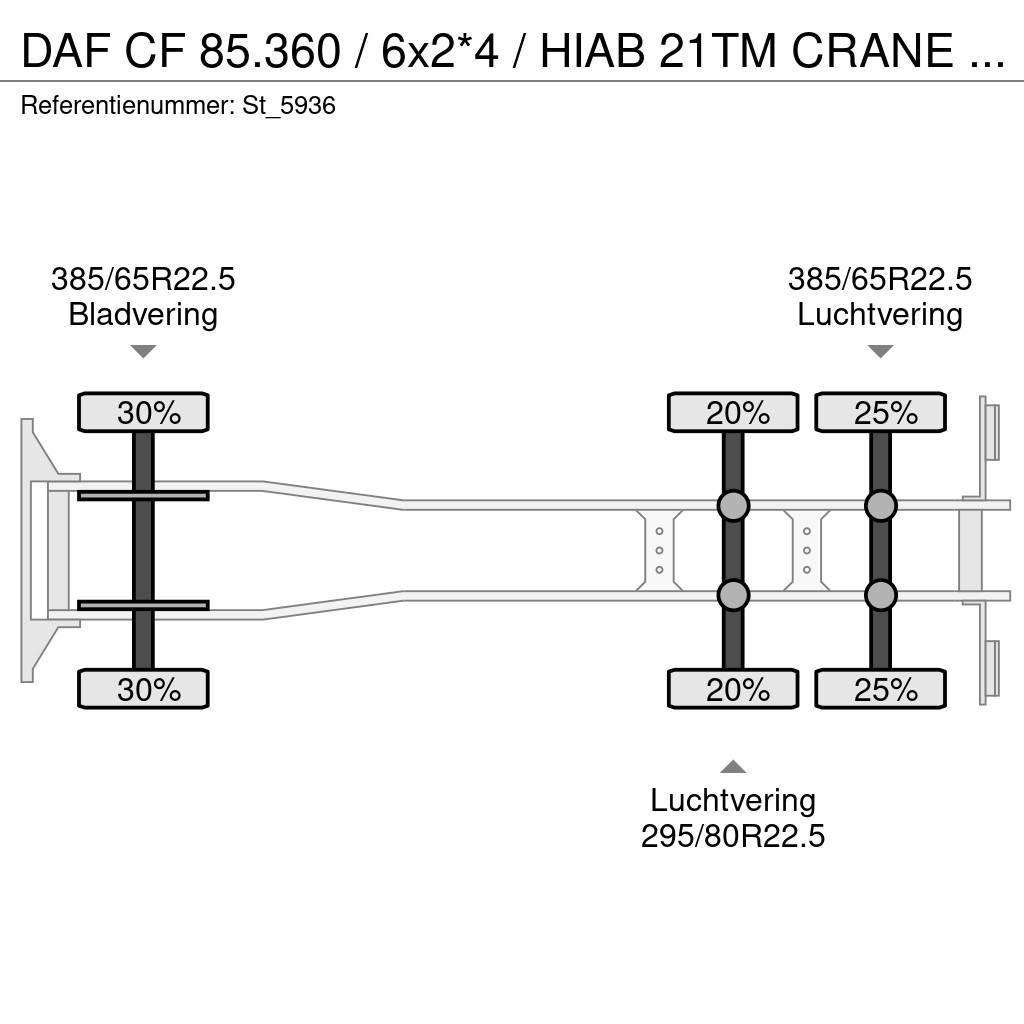 DAF CF 85.360 / 6x2*4 / HIAB 21TM CRANE / VDL HOOKLIFT Kranbil