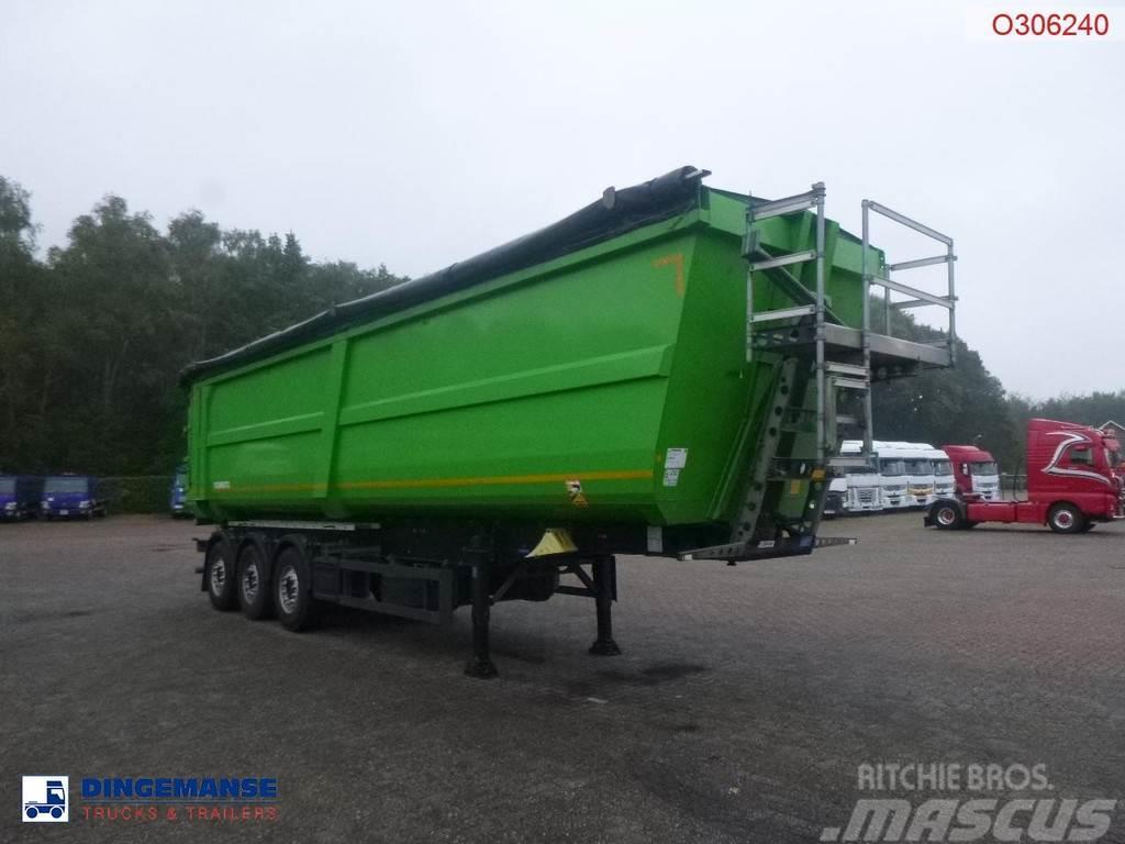 Schmitz Cargobull Tipper trailer steel 58 m3 + tarpaulin Planhengere semi