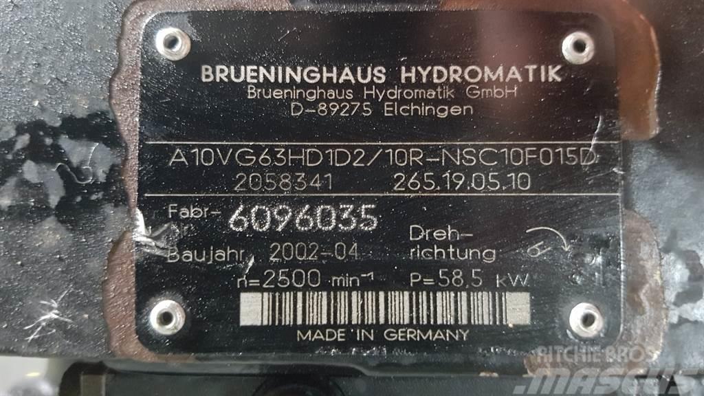 Brueninghaus Hydromatik A10VG63HD1D2/10R - Drive pump/Fahrpumpe/Rijpomp Hydraulikk