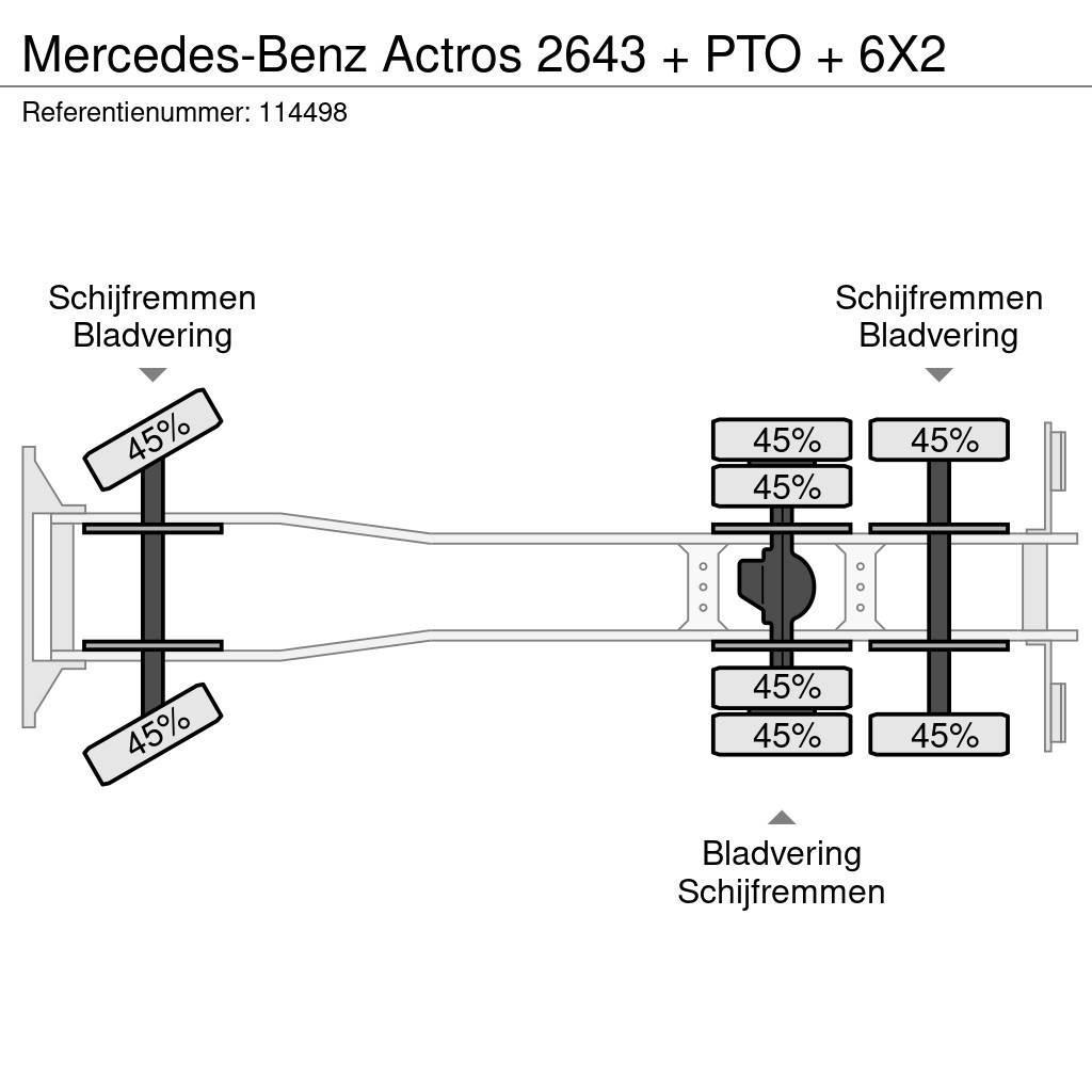 Mercedes-Benz Actros 2643 + PTO + 6X2 Planbiler