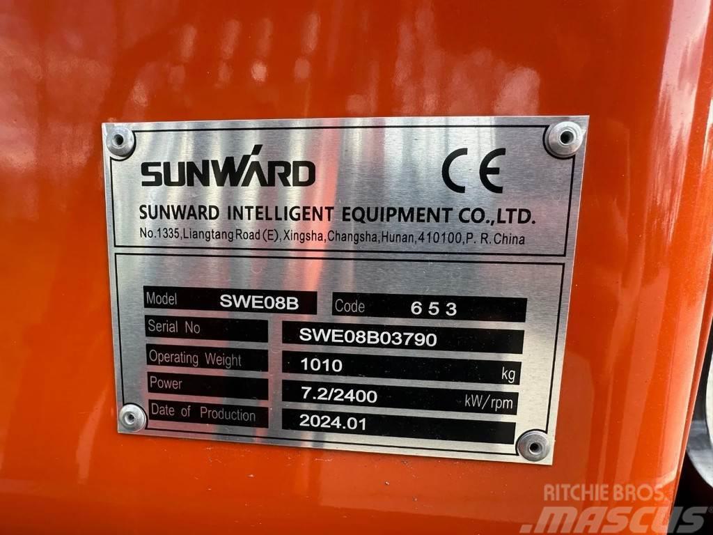 Sunward SWE08 minigraver 1ton NIEUW incl. 3 bakken Minigravere <7t