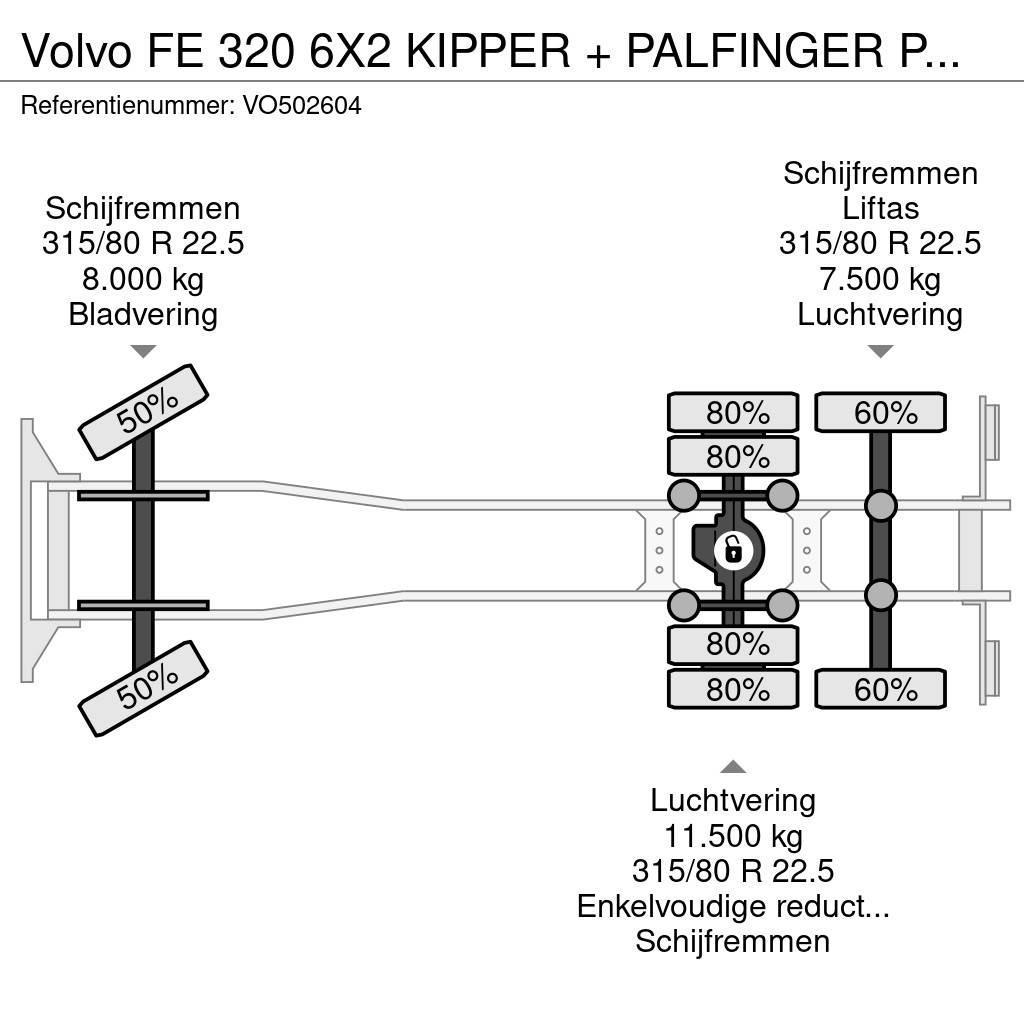 Volvo FE 320 6X2 KIPPER + PALFINGER PK12502 + REMOTE + M Tippbil
