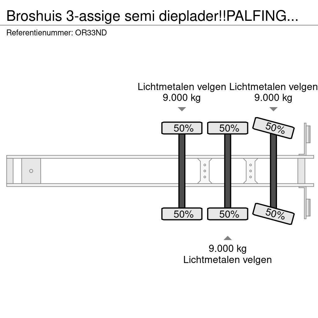 Broshuis 3-assige semi dieplader!!PALFINGER CRANE/RADIO REM Brønnhenger semi