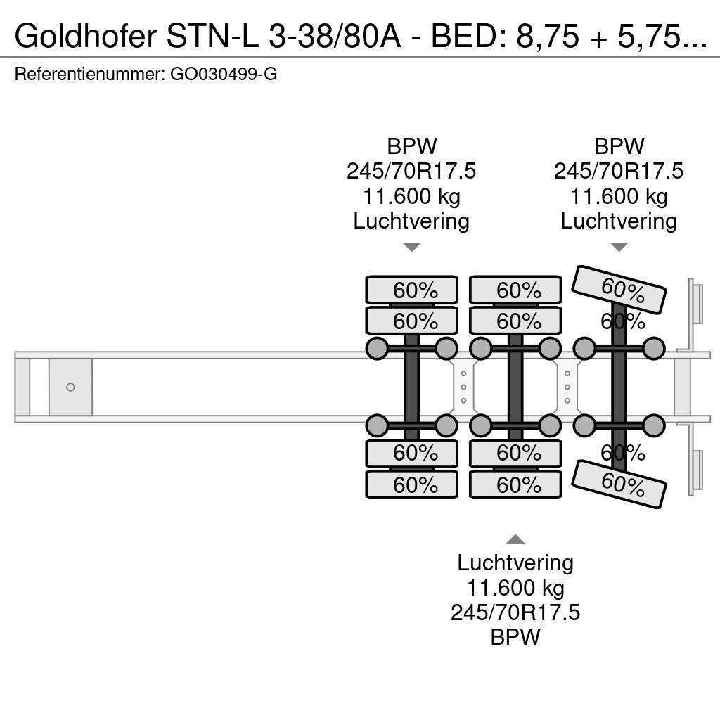 Goldhofer STN-L 3-38/80A - BED: 8,75 + 5,75 METER Brønnhenger semi