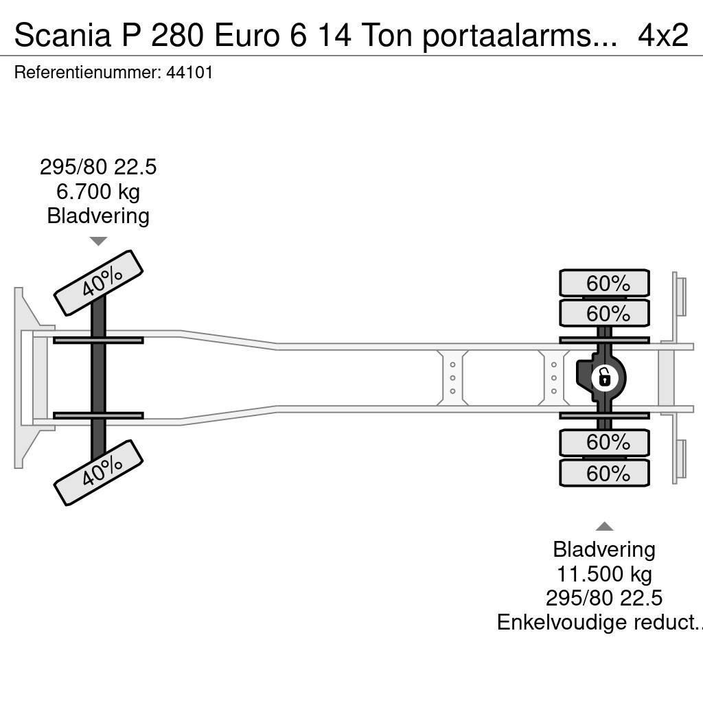 Scania P 280 Euro 6 14 Ton portaalarmsysteem Liftdumper biler