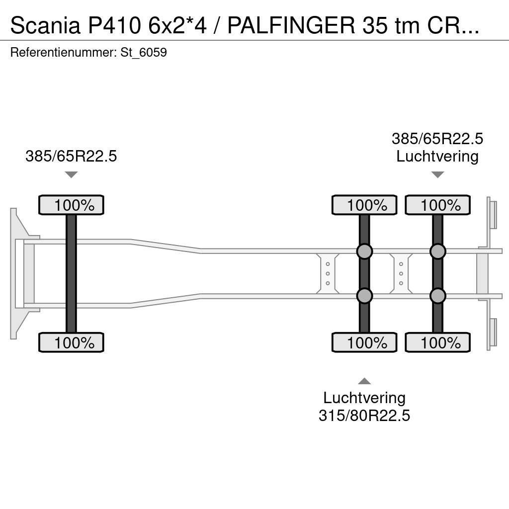 Scania P410 6x2*4 / PALFINGER 35 tm CRANE + WINCH Kranbil
