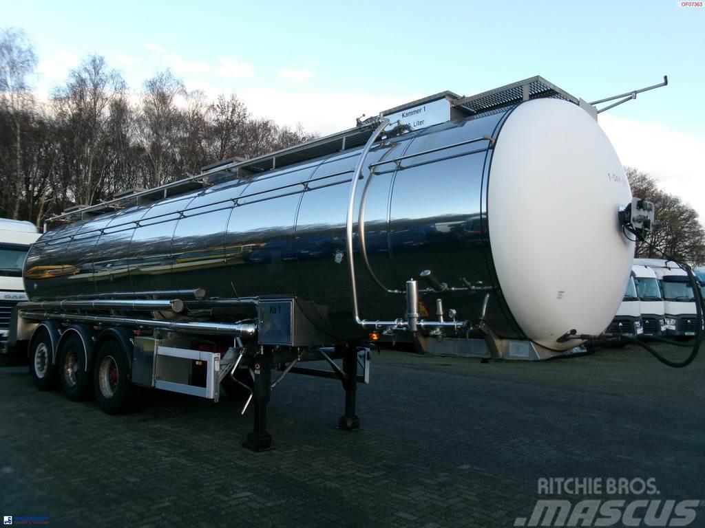 Feldbinder Chemical tank inox 33.5 m3 / 1 comp + pump Tanksemi