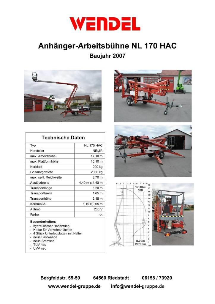 Niftylift NL 170 HAC Tilhengerlifter