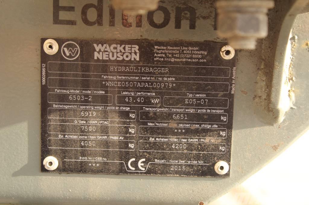 Wacker Neuson 6503 / Engcon, 5 työlaitetta, Rasvari, Lämmitin Hjulgravere