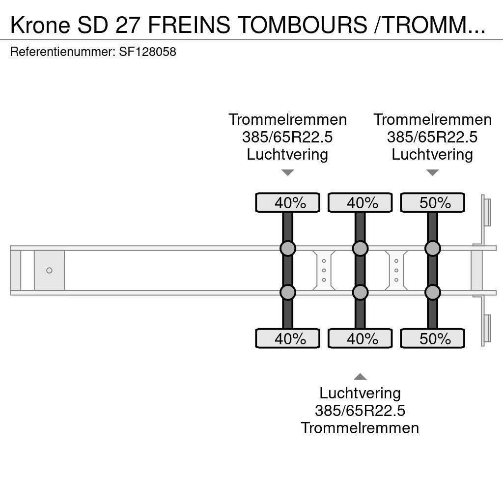 Krone SD 27 FREINS TOMBOURS /TROMMELREMMEN Planhengere semi