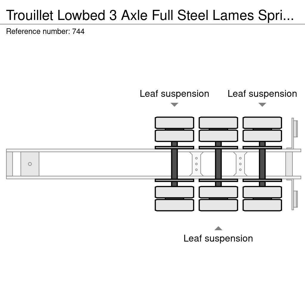 Trouillet Lowbed 3 Axle Full Steel Lames Spring Suspension 1 Brønnhenger semi