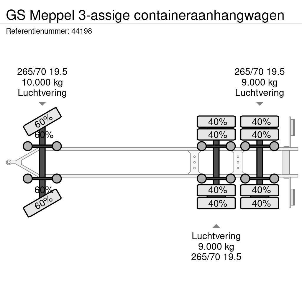 GS Meppel 3-assige containeraanhangwagen Containerhenger