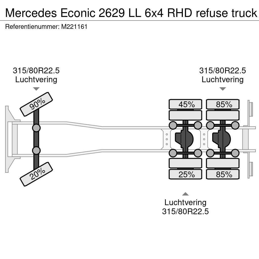 Mercedes-Benz Econic 2629 LL 6x4 RHD refuse truck Renovasjonsbil