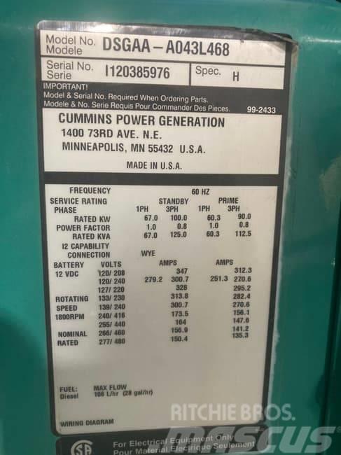 Cummins 105kW Diesel Generatorer