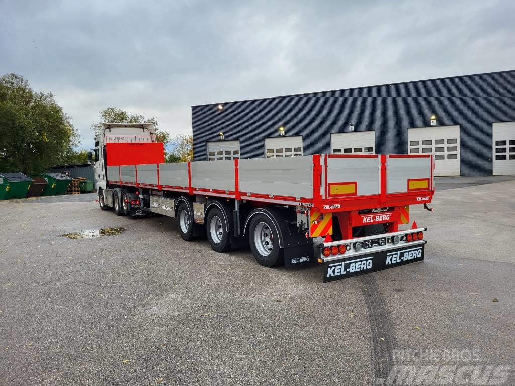 Kel-Berg D530V Åpen trailer Delbelastning 27 tonn Planhengere semi