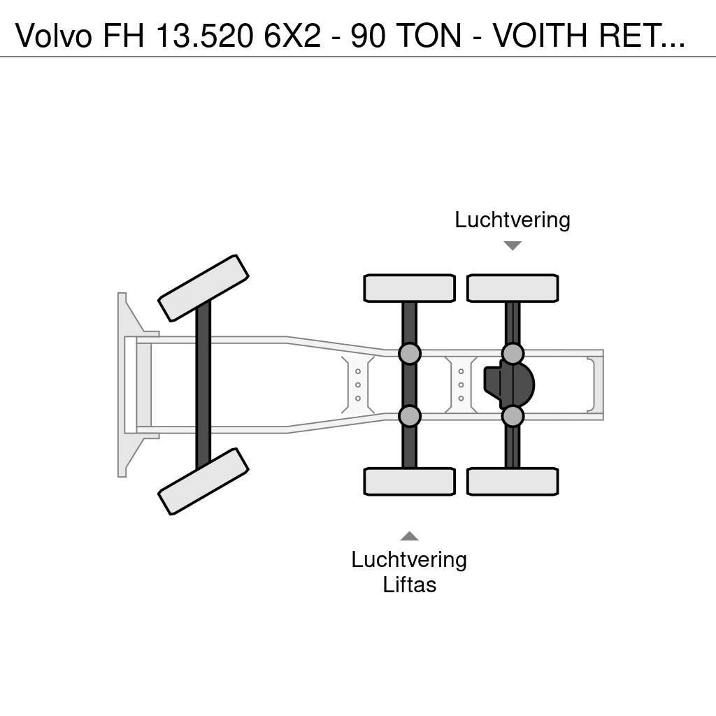 Volvo FH 13.520 6X2 - 90 TON - VOITH RETARDER - BIG AXLE Trekkvogner
