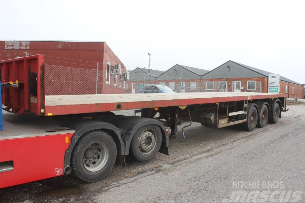 Broshuis 3 Ax  flat extension trailer. Planhengere semi