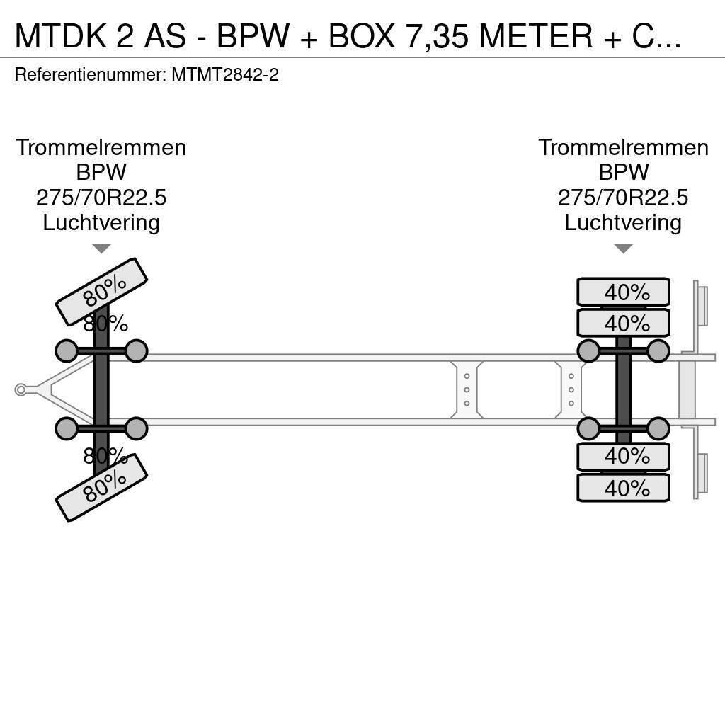  MTDK 2 AS - BPW + BOX 7,35 METER + CARGOLIFT ZEPRO Skappåbygg