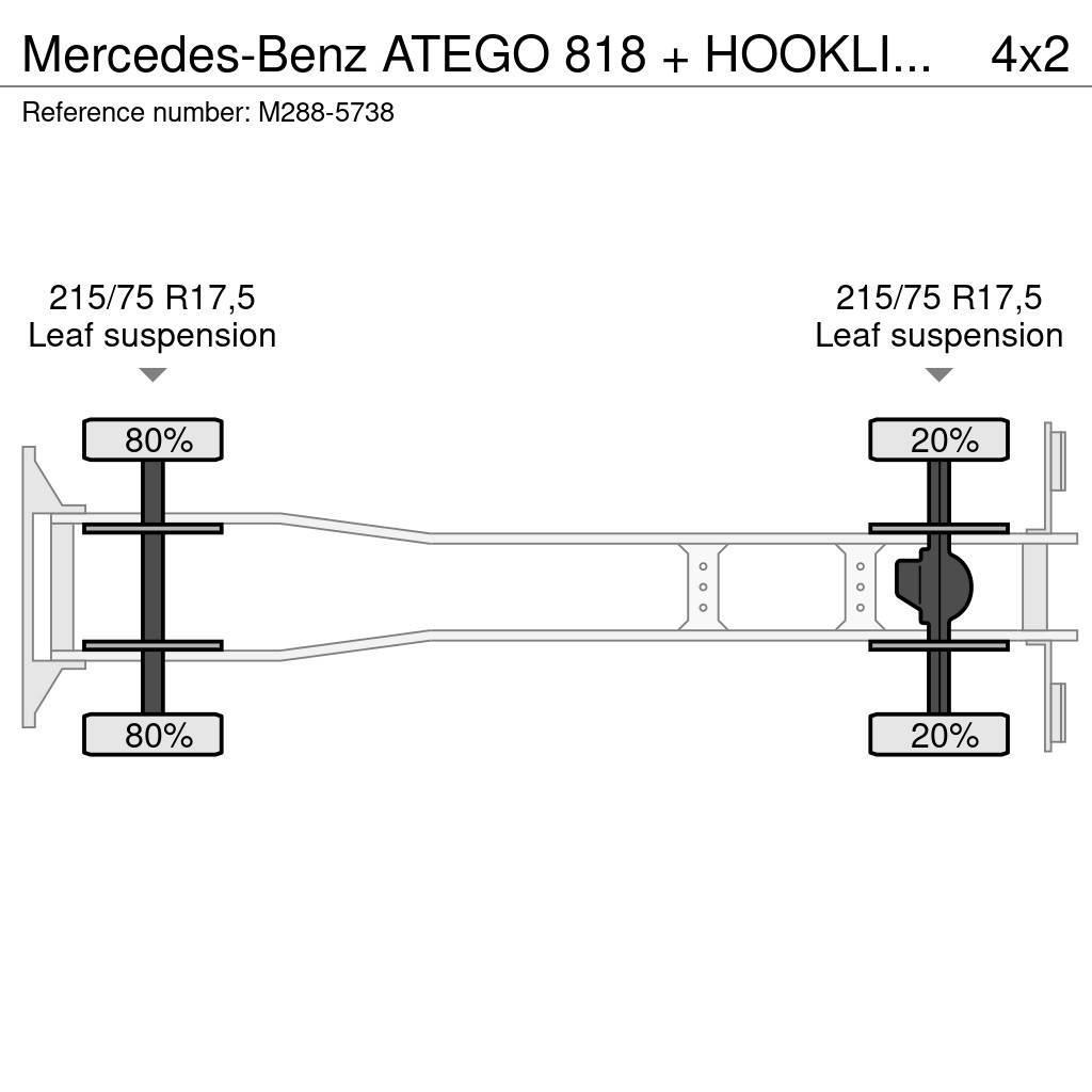 Mercedes-Benz ATEGO 818 + HOOKLIFT + BOX + ANALOG TACHO Krokbil