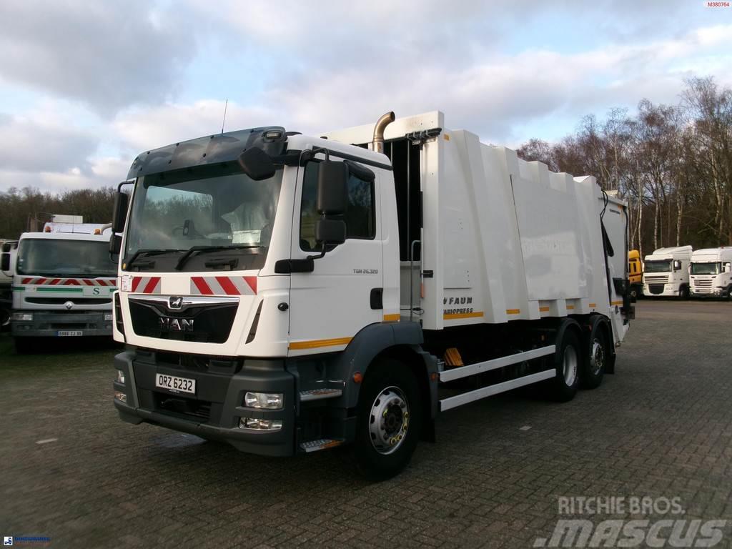 MAN TGM 26.320 6X2 Euro 6 RHD Faun refuse truck Renovasjonsbil