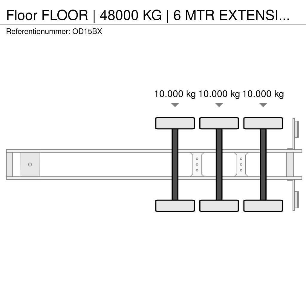 Floor | 48000 KG | 6 MTR EXTENSION | STEERING AXLE Planhengere semi