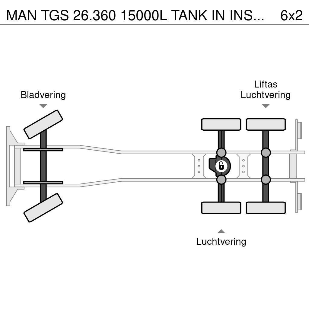 MAN TGS 26.360 15000L TANK IN INSULATED STAINLESS STEE Tankbiler