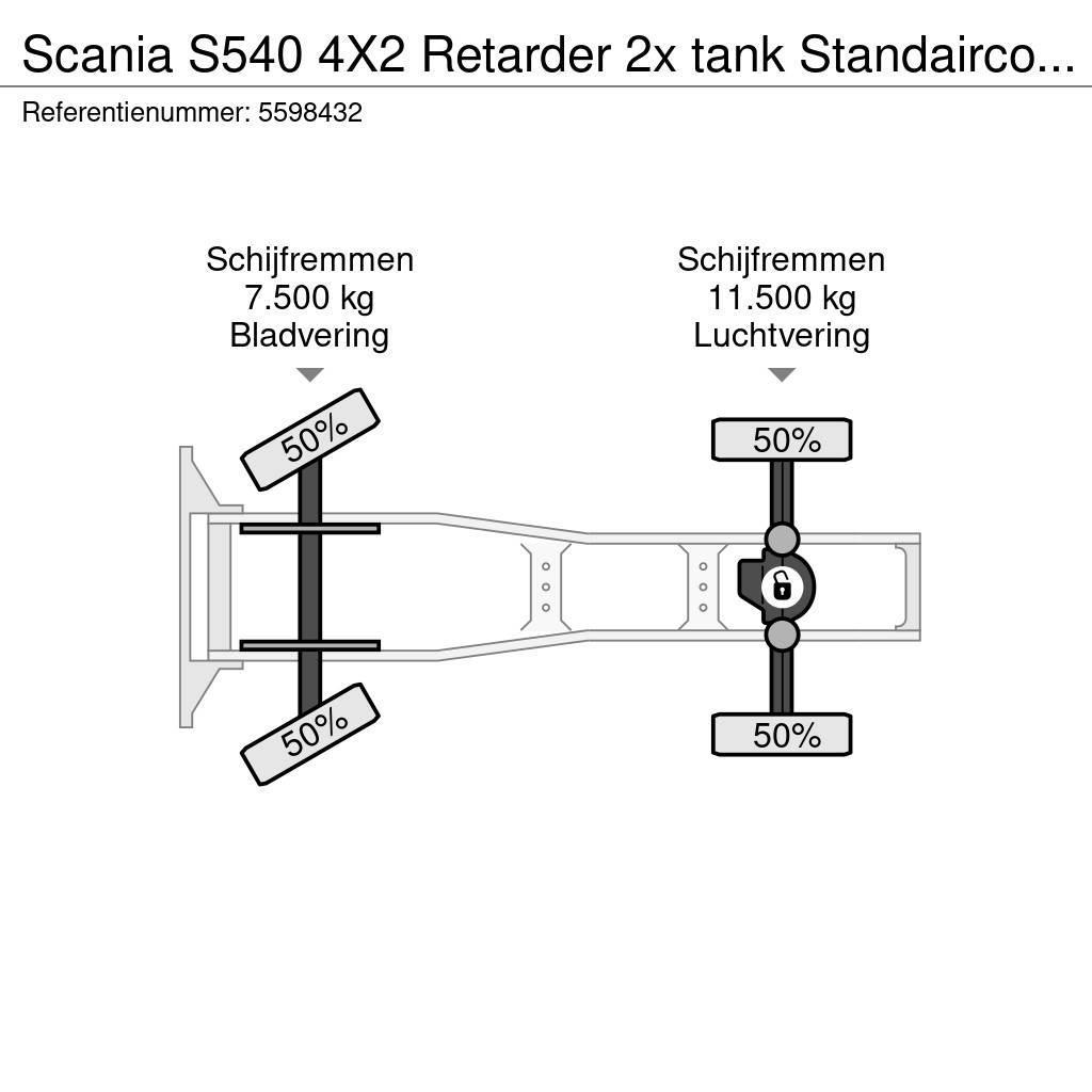 Scania S540 4X2 Retarder 2x tank Standairco LED German tr Trekkvogner