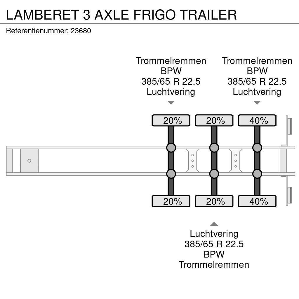 Lamberet 3 AXLE FRIGO TRAILER Frysetrailer Semi