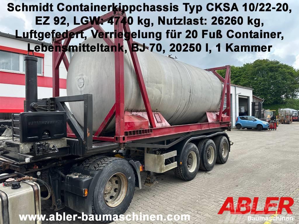 Schmidt CKSA 10/22-20 Containerkippchassis mit Tank Containerchassis Semitrailere